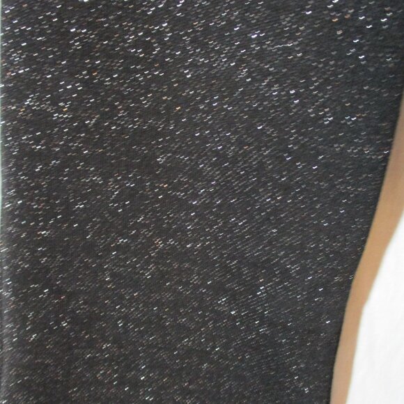 NEW ZARA Glitter Trouser PANTS Legging BLACK SILVER L - Picture 5 of 5